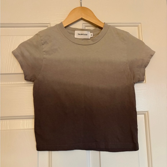 Talentless Ombre Shoer Brown Crop Tee Shirt  ✨Sz XS/S - Picture 6 of 7